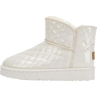 回力雪地靴女款2025新款冬季加绒白色雪地靴防水防滑面包棉鞋女款