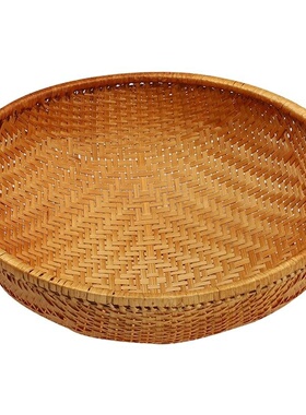 烟熏竹编圆簸箕防虫竹制品馒头筐