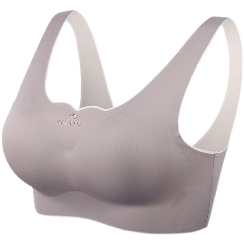 快手同款正品夏乳胶背心式内衣无痕美背舒适女士大码文胸罩一片式