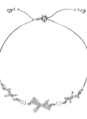 蝴蝶结抽拉手链女款轻奢小众精致