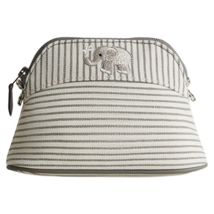 保龄球帆布刺绣真皮多功能化妆袋洗漱袋贝壳包斜挎包单肩包手提包