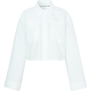 【折扣】REMAIN Birger Christensen女士刺绣棉质短款衬衫