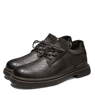 马丁靴男低帮2025工装鞋子靴子男款英伦风秋冬款男鞋短靴男士皮鞋