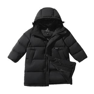 君羽童装鹅绒服男女中长款冬季加厚保暖800蓬羽绒服大童外套170L