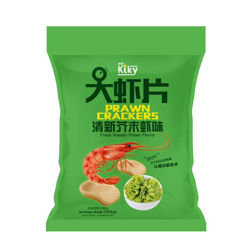 228g鲜虾片蒜味巨型膨化零食