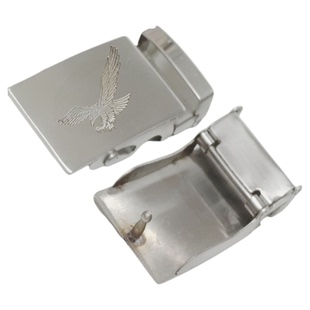 新款不锈钢滚轴皮带扣男士纯钢平滑扣圆孔腰带专用扣全钢滚柱扣头