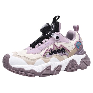 jeep女童鞋子春季2026新款网面透气儿童运动老爹鞋小学生跑步潮鞋