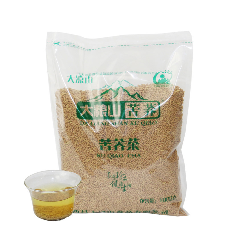 大粮山苦荞茶1000g麦香型四川大凉山荞麦茶 饭店茶叶大袋散装包邮