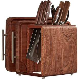 刀架置物架实木2026新款砧板菜板架一体厨房多功能刀具刀座台面款