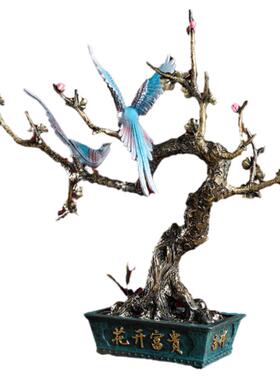 铜一家 新款摆件《花开富贵》 客厅桌面玄关办公桌家居装饰