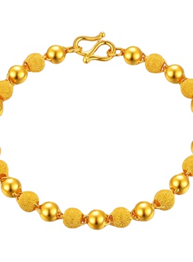 2026古法真金色心连心手链不掉色