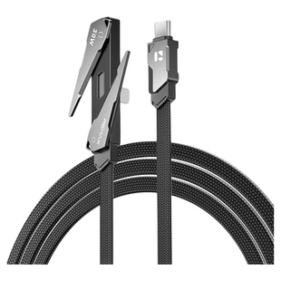 REMAX睿量240W快充线自带隐藏手机支架数据线适用苹果16安卓C-C手机平板笔记本TYPE-C双向充电线闪充USBC传输