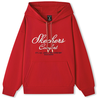 Skechers斯凯奇26春新款男女针织连帽套头卫衣 L126U020/03LC