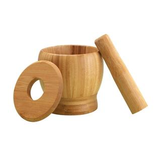 传统楠竹 大蒜捣碎器竹家用手动捣药罐 臼老式蒜泥非实木研磨神器