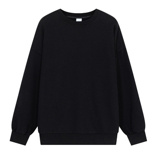 迈特优加绒卫衣男士2025新款春秋冬季圆领黑色上衣服长袖T恤男生