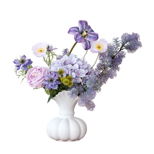 紫色系仿真花束绣球芍药家居样板间装饰餐桌摆件永生花花卉