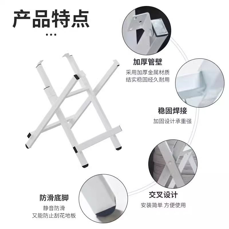 可折叠桌脚架餐桌架饭桌腿桌铁圆桌四方长方形脚架简易支架桌子腿