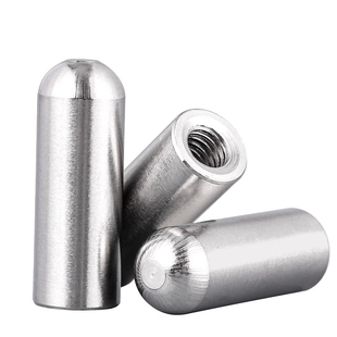 304不锈钢内螺纹圆头圆柱销内牙销钉高精度定位带孔销子M5M6M8M10