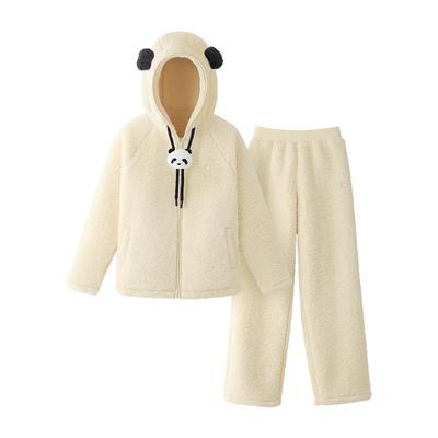 绒绒506H男女仿羊羔绒家居服套装