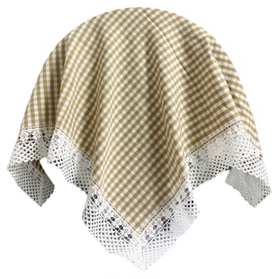 简约布艺镜子防尘布盖巾圆镜子遮挡帘遮盖布梳妆台镜子化妆镜盖布