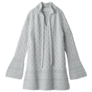 LILY BROWN2025秋冬新品绒感系带钩针镂空A字连衣裙LWNO254081