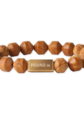 圣诞礼物|FOUNDIN凡汀 五行属木手串 复古切面木纹石手链|可刻字