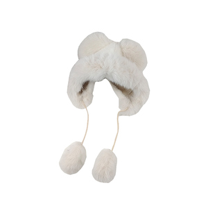 寒冬帽子女冬季加厚保暖雷锋帽毛绒球护耳帽百搭学生可爱北方防寒