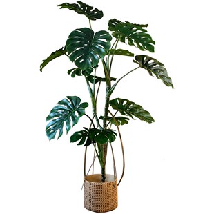 龟背竹仿真绿植高端轻奢客厅办公室仿生植物盆栽落地摆件装饰假树