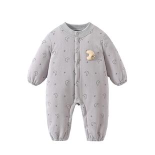 婴儿衣服秋冬季夹棉连体衣婴幼儿宝宝冬装男宝保暖贴身外出服加厚