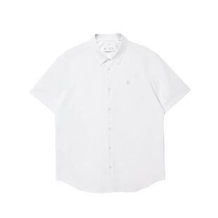 绫致杰克琼斯男装夏季衬衫百搭纯色刺绣装饰尖领短袖常规