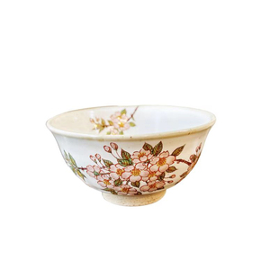 现货日本进口九谷烧复古陶瓷古朴和风樱花餐具家用餐具小碗饭碗