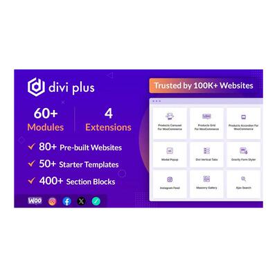 Divi Plus 汉化中文版 Divi主题扩展功能模板包WordPress插件