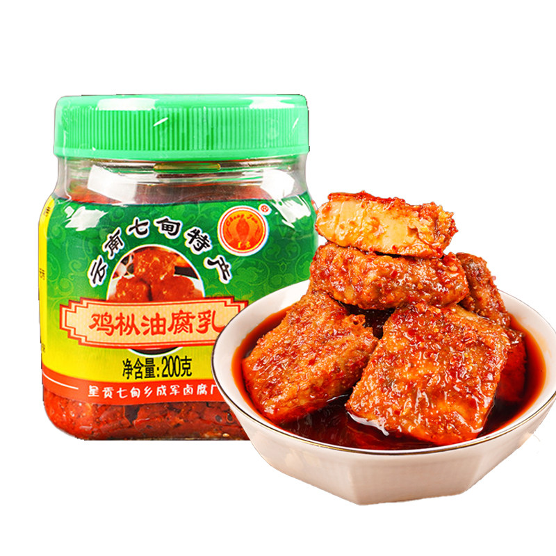 鸡枞腐乳鲜红油润香辣可口