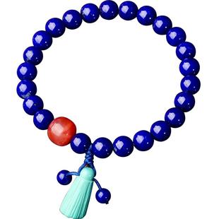 原矿天然青金石手链民族风时尚女士手串女款单圈绿松石南红饰品7m