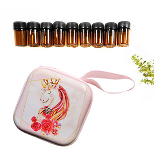 火烈鸟含瓶7支2ml 收纳包精油包整理便携 小样分装瓶2ml多特瑞