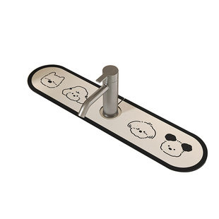 厨房水龙头沥水垫浴室洗手台面吸水垫椭圆形可擦免洗简约速干垫子