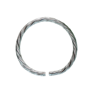 「江南雨」熙素手工麻花银手镯999足银实心绞丝开口素银女生手环