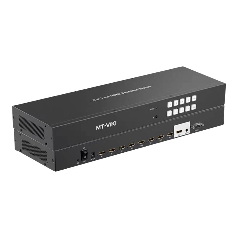 迈拓维矩MT-HD0801W HDMI矩阵8进1出高清4K自动识别无缝切换器3.5音频分离器电脑电视录像机屏幕共享
