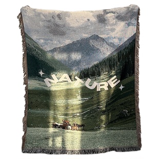 北欧装饰挂毯 中古风沙发毯床毯民宿房车露营轻奢风氛围感盖毯