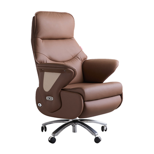 顾家家居通风电动老板椅可躺加热办公椅久坐家用真皮舒适电脑椅