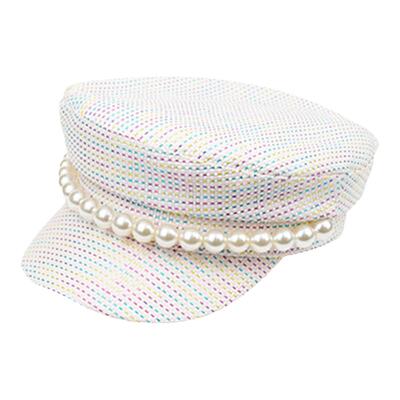 SeiCarinaY草编珍珠贝雷帽复古