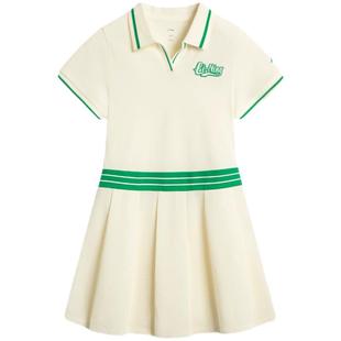 李宁儿童连衣裙女大童夏装新款网球系列翻领夏季针织童装