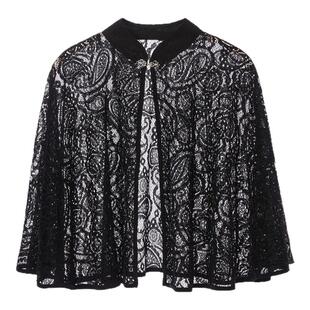 夏蕾丝衫小披肩短外套小外搭开衫斗篷配裙子上衣小外披风小衫纱衣