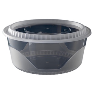 2000ml2500ml3000ml一次性餐盒圆形美式透明扁圆盆专用大号打包盒