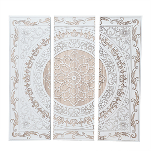 特价瑕疵处理不退不换摩洛哥风格民宿工作室复古实木雕刻画3件套