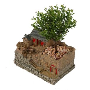 老房子模型农家小院创意摆件盆景客厅办公室装饰品桌面微景观造景