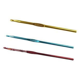 彩色金属彩铝钩针毛衣毛线针氧化铝钩针工具手工编织手钩花针定制