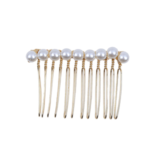 气质公主珍珠蝴蝶结插梳儿童蓬松高颅顶刘海碎发梳碎发神器发钗女