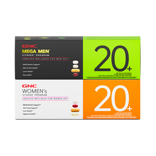 GNC健安喜男女士20+每日营养包30袋时光包女多维叶黄素奶蓟消化酶