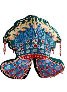 观寸山九龙九凤冠刺绣创意摆件